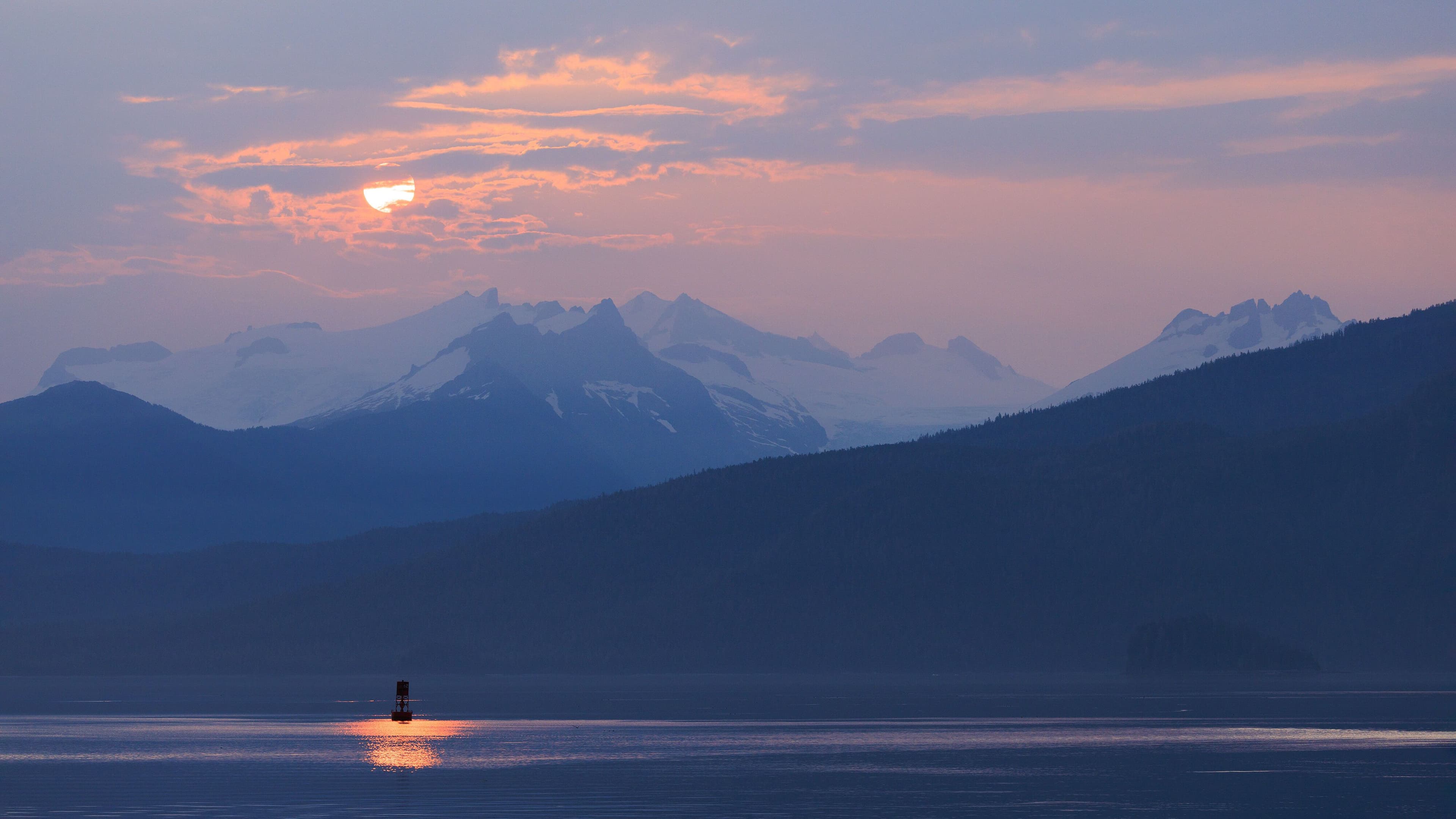 sunset over water